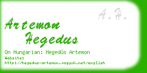 artemon hegedus business card